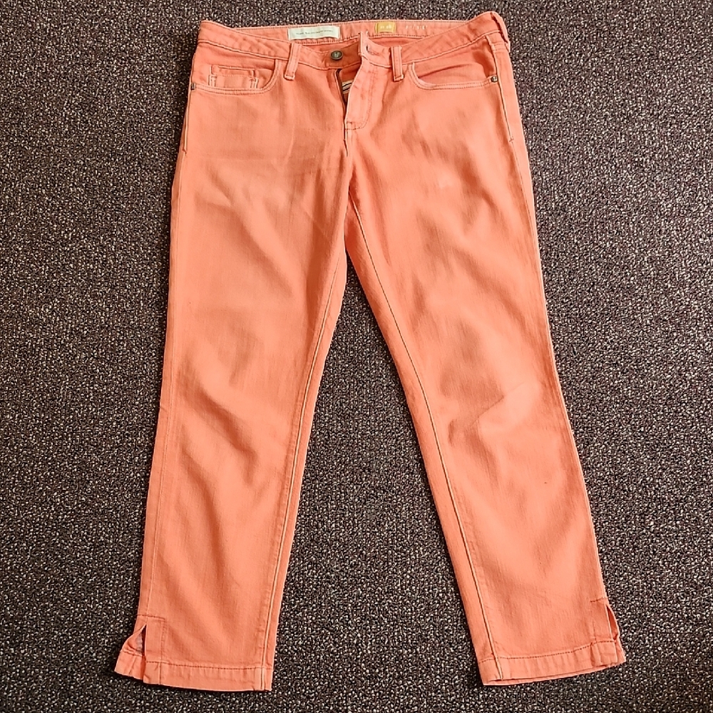 Pilcro and the Letterpress Orange Ankle Cropped Jeans